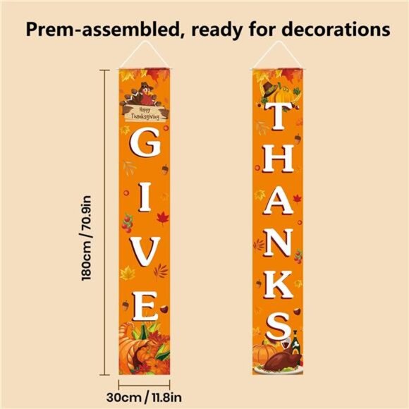 Thanksgiving Welcome Banner: Autumn Fall Decor for Porch & Indoor/Outdoor Wall - Picture 5 of 8